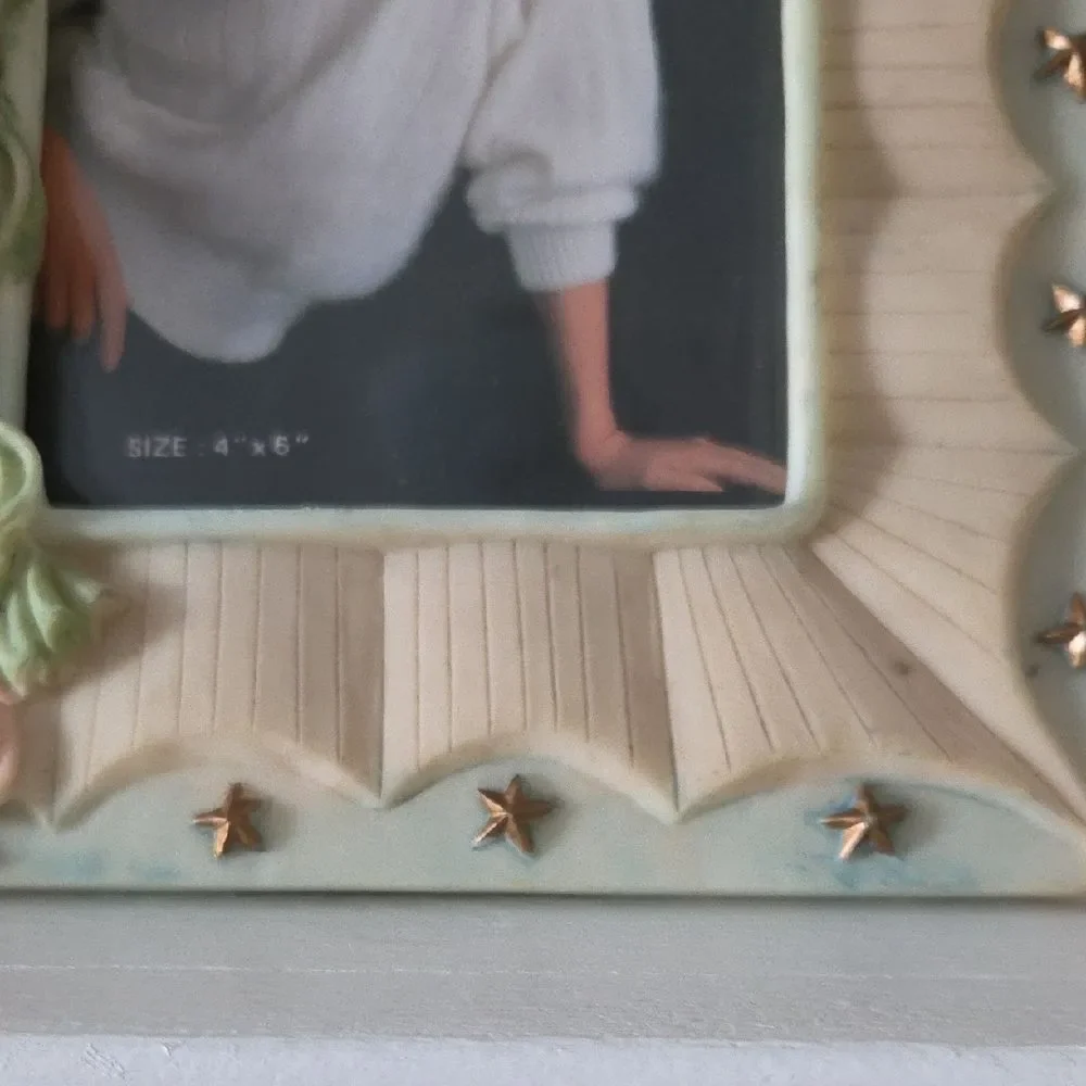 Angel Figurine Photo Frame - Cream and Pink
